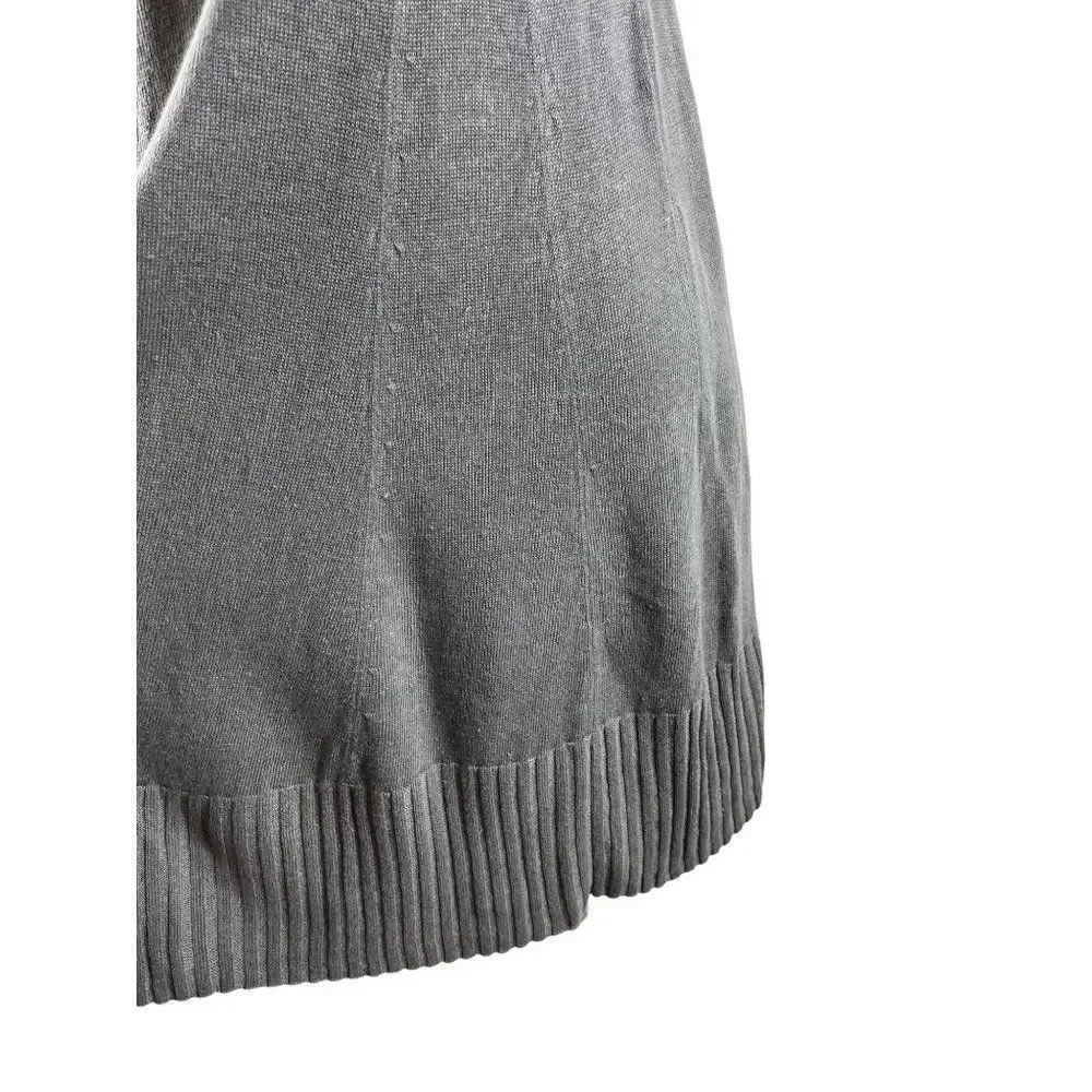 J. Jill Linen Blend Midi Dress Gray XS Petite Lagenlook Oversized Short Sleeve - Picture 7 of 10